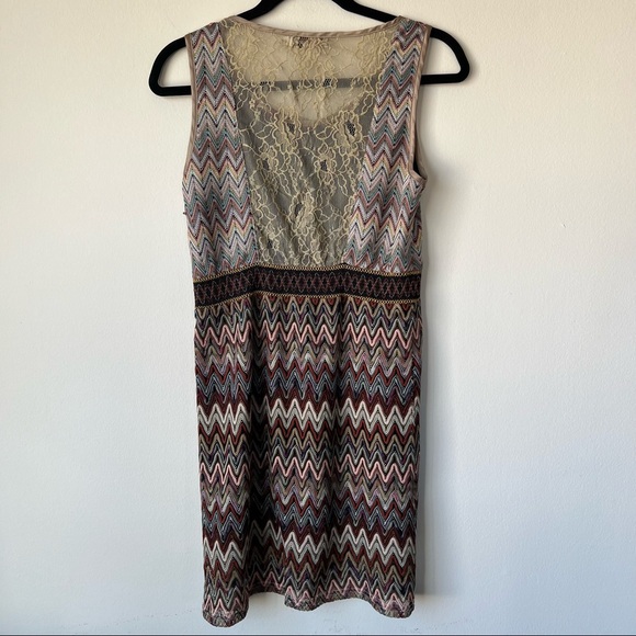 Grifflin Paris Knit Lace Sleeveless Dress Sheath Multicolor Size Medium - Picture 6 of 8